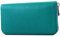 modamoda de SILBER-P02 Damen Leder Geldbörse Portemonnaie lang Handmade in Italy, Farbe:Türkis_1