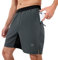 HMIYA Sporthose Herren Kurz Atmungsaktiv Sports Shorts Schnell Trocknend Kurze Hosen Leicht mit Reissverschluss Taschen (Dunkelgrau,L)