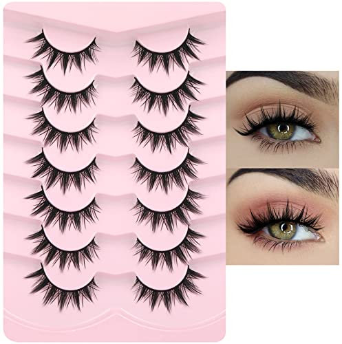 Manga Lashes False Eyelashes Doll Dramatic Eyelashes Anime Cosplay Japanese Style Lashes Spiky Long Thick Faux Mink Eye Lash Strips by EYDEVRO