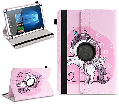Tablet Schutzhülle kompatibel mit XGODY Q17 Q16 Universal Hülle Tasche aus Kunstleder Standfunktion Drehbar Cover Case
