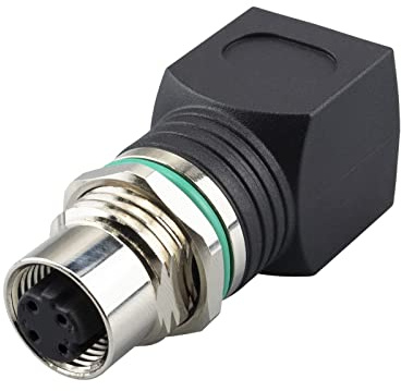 Lonlonty M12 auf RJ45 Adapter 4 Pin D Code IP68 Wasserdicht Geschirmter Industrial Ethernet Adapter Cat6 Cat5 M12 4 Pin Weiblich Stecker auf RJ45 Buchse Bulkhead Connector