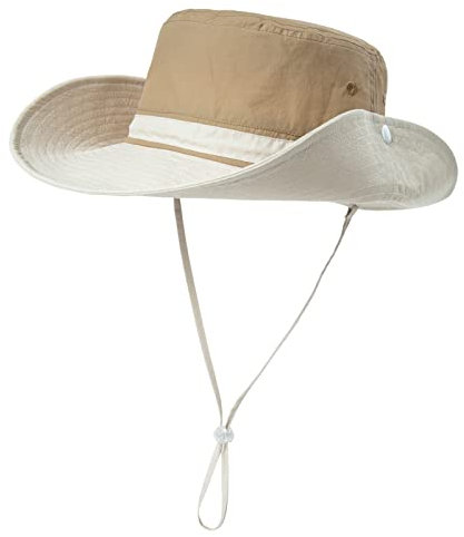 Comhats Herren Sonnenhut mit UV-Schutz, Outdoor Fischerhut, faltbar, Damen Wanderhut, Unisex Buschhut, Sommerhut, Hiking, breiter 50+ Boonie, Gartenhut, Tropenhut, wasserdicht Khaki XL/XXL
