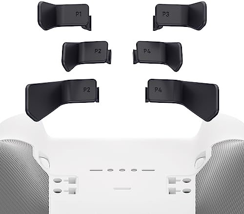 eXtremeRate 6 pcs Palettes Noir Métalliques pour Xbox One Elite/Elite Seies 2/Elite 2 Core Manette, Swift Palettes pour Xbox One Elite/Elite Seies 2 Manette