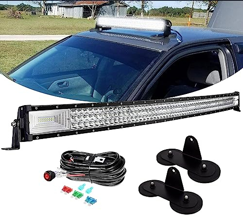 PICAA Gebogen 42 Zoll 540W LED Lichtleiste KFZ, LED Arbeitsscheinwerfer mit Magnetische Halterung en 12V Kabelbaum Kit, Offroad Lightbar LKW Lichtbalken Zusatzscheinwerfer Auto