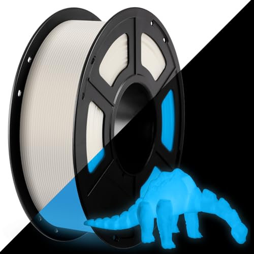 ANYCUBIC PLA Leuchtet Filament, im Dunkeln Leuchtendes Blaues Filament 1.75mm, Maßgenauigkeit +/- 0.02mm, 1kg Spule Filament PLA für 3D Drucker, Leuchtendes Blau
