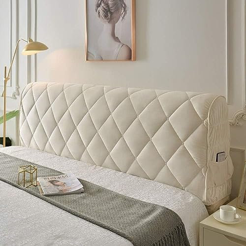 DEVINK Multifunktional Bett Kopfteil Dreieck Gepolstert, Dekorativ für, Ergonomie Rückenlehne Wandkissen, Tragbar Kopfstütze Wandschutz, mit Abnehmbarem Bezug Grau Kordsamt(200cm,White)