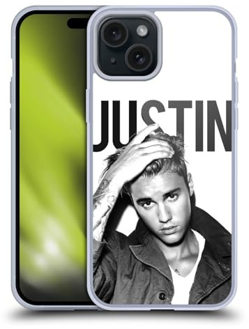 Head Case Designs Offizielle Justin Bieber Kalender Schwarz Und Weiss Purpose Gelhülle [Militärischer Schutzgrad] Kompatibel Mit Apple iPhone 15 Plus Und Kompatibel Mit MagSafe