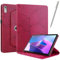 Netany Coque pour Lenovo Tab P11 (2Nd Gen, 11.5 Pouce), Étui Cuir PU Housse de Protection Flip avec [Stylet] Fonction Support Antichoc Étui Rotatif à 360° - Rouge