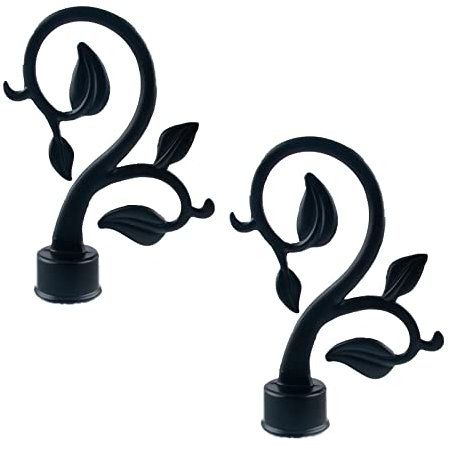 ECESLENT Fensterdekorations-Endstücke,2er-Pack,dekorative Endstücke im vierblättrigen Ellenbogen-Design, passend für Gardinenstangen mit 25-28 mm Durchmesser