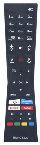AULCMEET RM C3337 Mando a Distancia Reemplazo para JVC LED TV LT-24VH5105 LT-32VH5105 LT-32VF5105 LT-43VF5105 LT-43VU3100 LT-32VH3100S LT-65VU3100 LT-50VU3100 LT-32VH3100 LT-55VU3100 LT-58VU3100