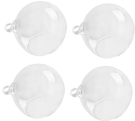 TOPBATHY 4stücke Hängende Glaskugel Vase Transparent Borosilikatglas Terrarium Für Sukkulenten Teelichthalter DIY Mini-Garten Hochwertiges Pflanzengefäß Für Hochzeitsdeko Und Wohnraumgestal