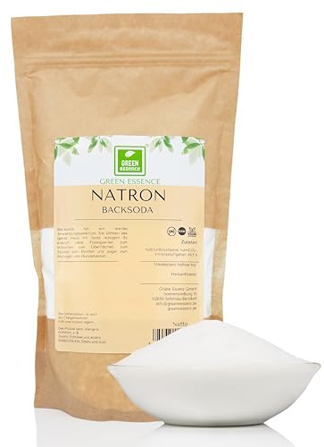 Natron Pulver 1kg Lebensmittelqualität Backnatron von Green Essence | Natron Back Soda Pulver, Sodium Bicarbonate, Waschmaschine zum Renigung & Backen Reines Natriumbicarbonat, Backpulver 1 kg