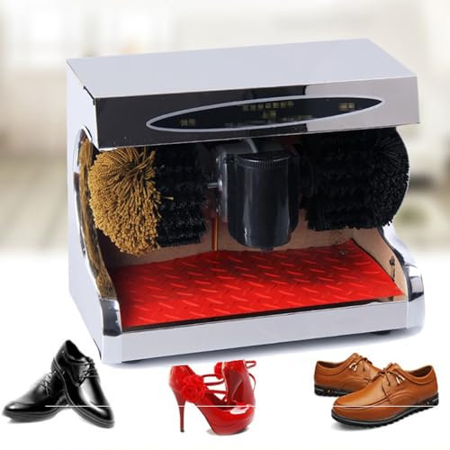 ARYESOR Machine à cirer Les Chaussures, Machine à cirer Les Chaussures à capteur Automatique, Machine à cirer Les Chaussures en Cuir électrique Domestique Automatique,Argent