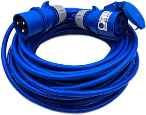 32 Amp Mains Power Hook Up Cable Extension Lead 32A IP44 CEE Plug to Socket Coupler. 4mm2 Cable (40 Metres)
