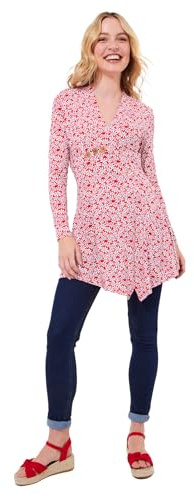 Joe Browns Women's Fashion Asymmetric Hem Floral Print V-Neck Jersey Tunic