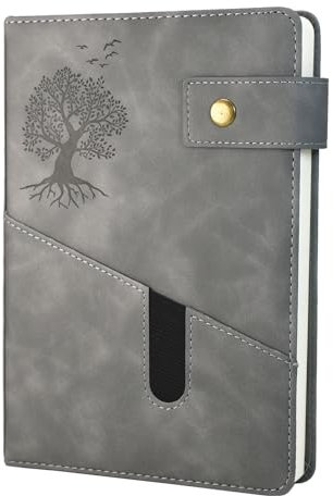 HoyunLL A5 Ruled Notebook Journal - A5 Note Book Hardcover Executive Notebooks with Premium Thick Paper, 8.5×5.7,360 Page, Perfect for Office Home School Business Writing & Note Taking (Grey)