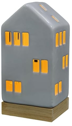 TrendLine Lichthaus Keramik 9 x 7 x 18 cm weiß Figur