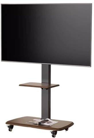 Fernsehgerüst, höhenverstellbarer Fernsehgerüst, Mobiler TV-Wagen auf Rädern, TV-Ständer for 32-80 Zoll LCD-Flachbildfernseher, bis zu 132 Pfund