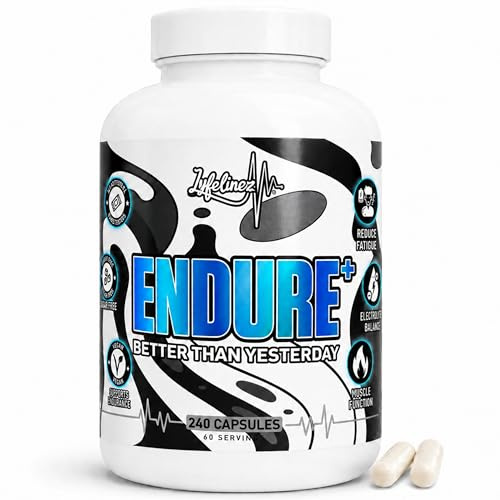 Endure+ Multi-Pathway Lactic Acid Buffer & Electrolyte Complex for Hybrid Athletes | Aquamin® Marine Minerals, Magnesium, B12 & Ginger | Muscle Function, Hydration, Fatigue Resistance | 240 Capsules
