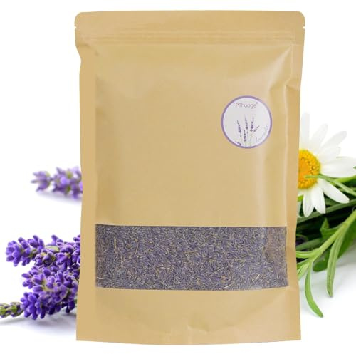MIHUAGE Dried Fragrant Lavender Buds Organic Wholesale, French Blue Ultra Grade - 1/2 Pound 225g