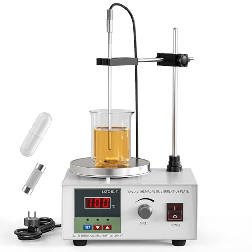 Yapasopu Magnetrührer mit heizplatte, 250W 1000ML Labor magnetrührer mit digitaler Temperaturanzeige und Geschwindigkeitsanpassung und Magnetrührer Labor/Home Homebrew Küchenrührer