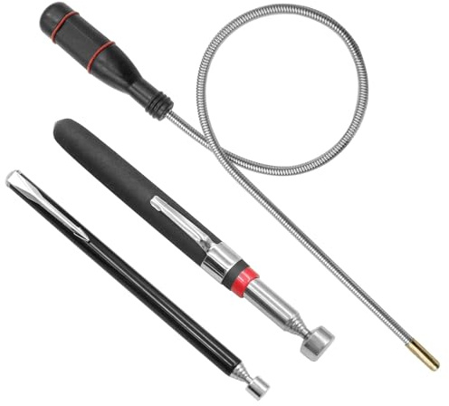 Telescopic Magnetic Pickup Tool Set, Includes Flexible Magnetic Pickup, Telescopic Magnetic Rod, Used for Retrieving Small Parts, Bolts, Metal Objects, and Automotive Components