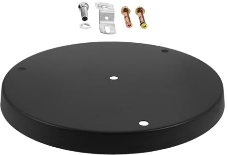 LALADEFIEE Rosace de Plafonnier Ronde en Fer Noir 280 Mm Diamètre, Support de Lampe à Suspendre 3 Têtes, Plaque Décorative pour Fixation Luminaires à Suspendre, Auvent de Lampe pour Salle