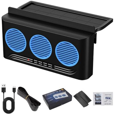 Zhajipai Ventilador para Coche - 3 Tomas, Ventilador Solar Extractores de Aire | Ventilación para Vehículos | de Extracción para