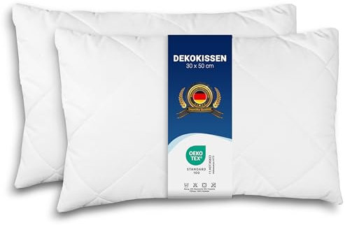ZOLLNER 2er Set Kissen - Made in Europe – Polyesterfüllung - Bezug aus Mischgewebe - waschbar bis 95°C - 30x50 cm - Hotelqualität - Oeko Tex® Zertifiziert