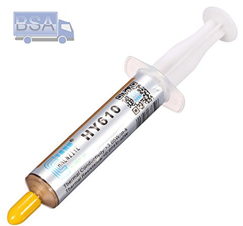 HALNZIYE 5 PCS Pasta Termica Siringa 5g HY610 Oro > 3,05 W/m-K Range Temperatura -30 +240 °C Contenuto Totale 25g Grasso Termico Thermal Paste Raffreddamento