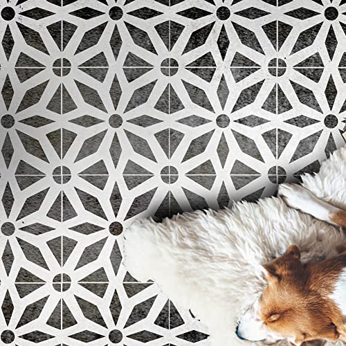 2 x Faux Tile Stencils - Paint Tile Effect on Floors Walls Furniture - Midar 12 (304mm) Single