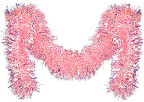 CCINEE Weihnachtslametta-Girlande, klassisch, dick, glänzend, glitzernd, Weihnachtsbaumschmuck, Party, Deckendekoration Rose