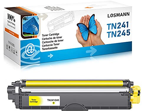LOSMANN 1x Gelb Toner Kompatibel Brother TN-241 TN-245 für Brother HL-3150CDN HL-3150CDW HL-3152CDW HL-3170CDW HL-3172CDW MFC-9130CW MFC-9140CDN MFC-9142CDN MFC-9330CDW MFC-9332CDW MFC-9340CDW