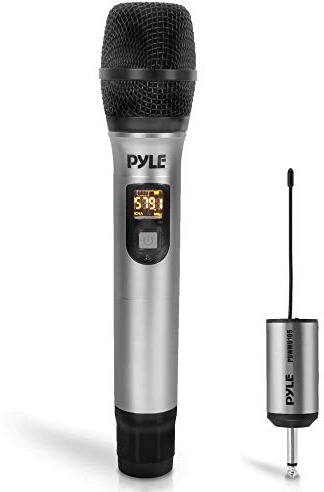 Pyle UHF Wireless Microphone System – Karaoke Microphone, Dynamic Mic with USB Receiver & Rechargeable Battery, Karaoke & Singing Mic for PA DJ Setup