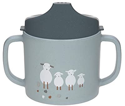 LÄSSIG Tasse/Sippy Cup PP/Cellulose Tiny Farmer Sheep/Goose blue