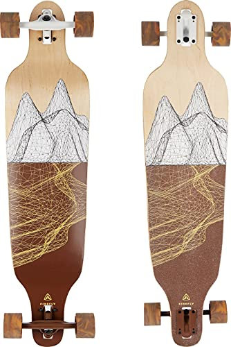 Firefly Kinder LGB 305 Longboard-Skateboard, Wood/White/Brown, One Size