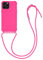 kwmobile Necklace Case kompatibel mit Apple iPhone 13 Pro Max Hülle - Cover mit Kordel zum Umhängen - Silikon Schutzhülle Neon Pink