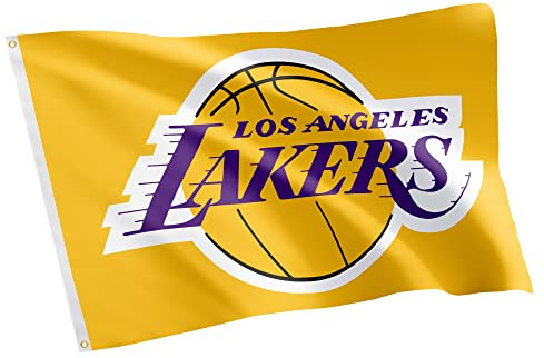 NBA National Basketball Association Los Angeles Lakers Team NBA 100% Polyester Indoor Outdoor 91 x 152 cm Flagge (Flagge #1)