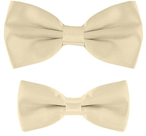 MASADA Vater-Sohn Fliegen Set im Partnerlook, bereits gebunden und verstellbar - Beige