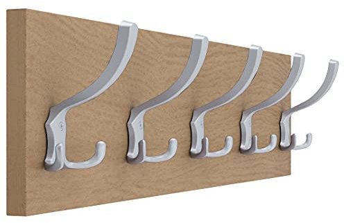 AKKE 15x70 | PICO Garderobenleiste Wandgarderobe Garderobe Wandpaneel Kleiderstange ALUMINIUM | EICHE HELL