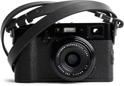 Evergreen Genuine Leather Minimalist Neck Shoulder Slim Camera Strap, 38 Black, 38 x .6 inches
