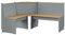 INLIFE Eckbank 151 cm Massivholz Kiefer Honigbraun und Grau