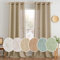 MIULEE Gardinen Vorhänge mit ösen Voile Vorhang kurz Modern Leinenoptik Halbtransparent Ösenvorhang für Wohnzimmer Kinderzimmer Raumteiler 2er Set Dunkelbraun 215x140 cm