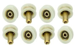 MSGsl - Kit de Rodamientos para Puertas de Mampara Ducha: 8 Unidades Ø 24 x 23 x 9 mm, con Tornillo incluido M5 - Piezas Duraderas para Puertas Correderas de Baños (8)