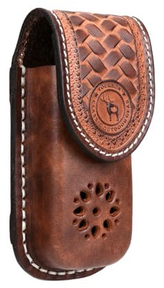 Tourbn TOURBON Genuine Leather Multitool Sheath Pocket Knife Pouch EDC Folding Knife Holder with Snap Closure