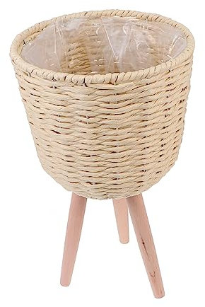 MERRYHAPY Portafiori Angolare in Rattan Portavasi in Legno Portafiori Decorativo Per Bonsai