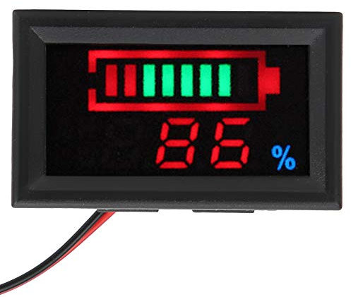 YB27VE Electric Car Digital Battery Monitor, LED Color Screen Car Battery Monitor, Battery Capacity Meter for Scooters Motorcycles (lead acid 24V)