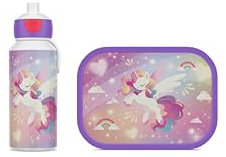 Mepal - Set de Almuerzo Campus - Fiambrera para Niños con Botella Pop-up y Fiambrera - Set de Almuerzo para el Colegio o para Llevar - Sin BPA - 400 + 750 ml - Unicorn Glow