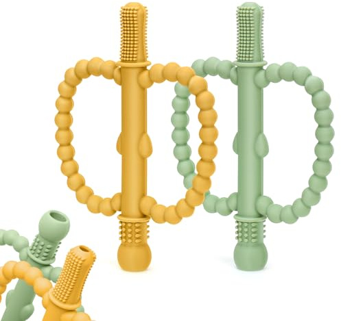 CLDY Beißspielzeug für Babys, sensorisches Kauspielzeug für Babys, Beißring aus Silikon, BPA-frei, zur Stimulation und Massage von schmerzhaftem Zahnfleisch, ab 3 Monaten