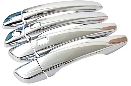 Conduite à Gauche! ABS Chrome Smart Key Hole Garniture de la poignée de Porte Trim 8pcs pour PG 3008 GT 2016 2017 2018 / 5008 GT 2017 2018
